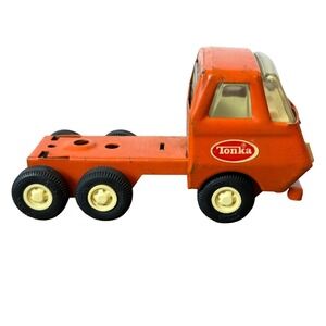 Vintage‎ Tonka Orange Cab Over Semi Truck Pressed Steel Toy Vehicle
